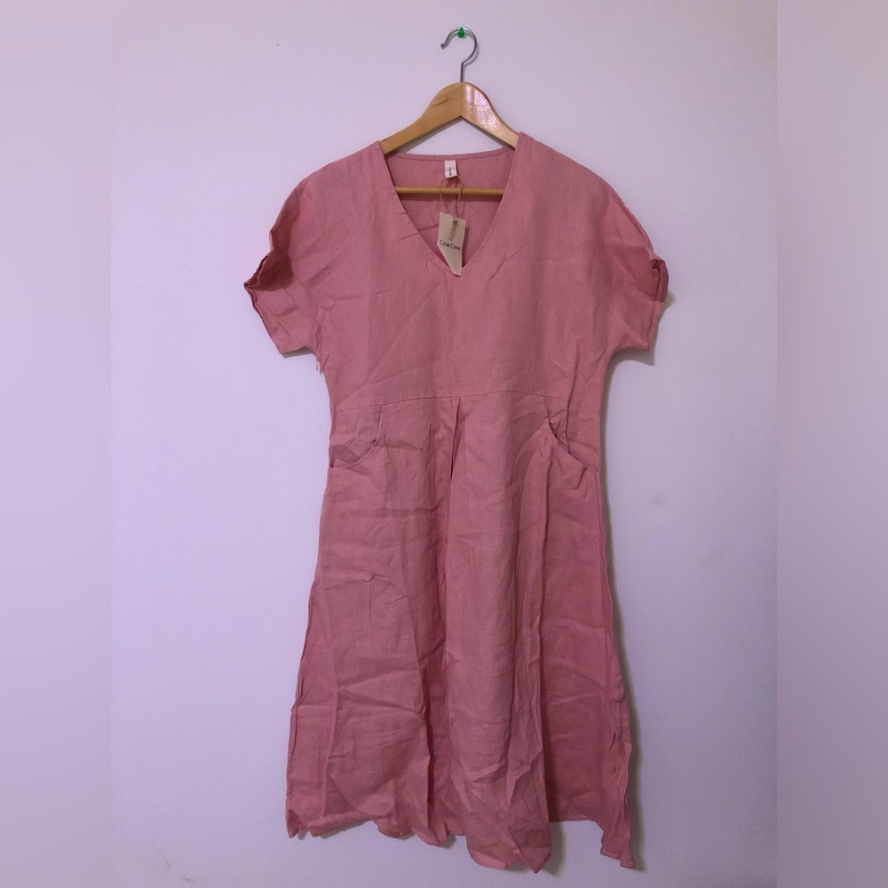 Casual V neck one piece skirt